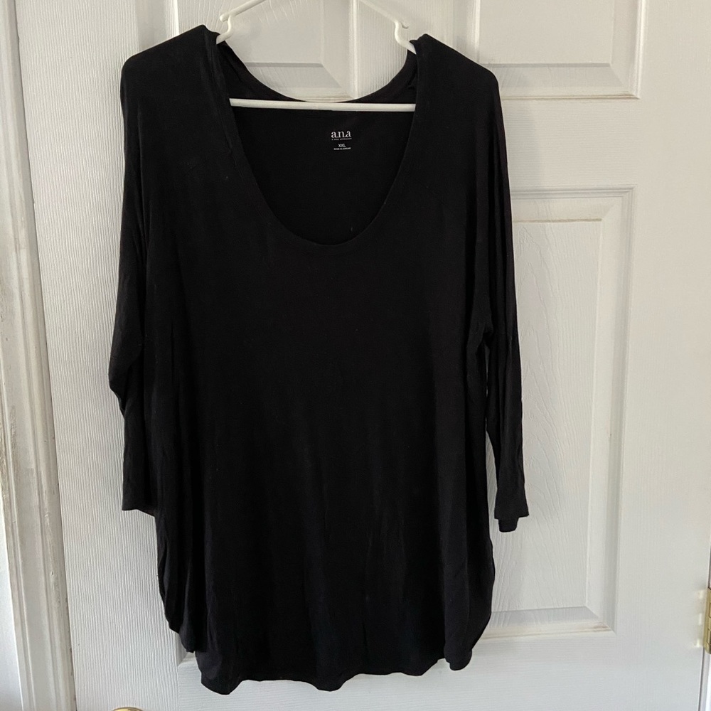 a.n.a Tunic Style Top with Scoop Neck